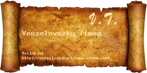 Veszelovszky Tímea névjegykártya