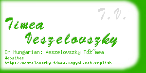 timea veszelovszky business card